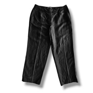 Kasper Womens Black Wide Leg Linen Pants 16W
